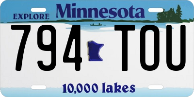 MN license plate 794TOU