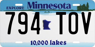 MN license plate 794TOV