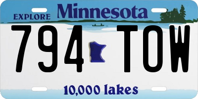 MN license plate 794TOW
