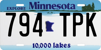 MN license plate 794TPK