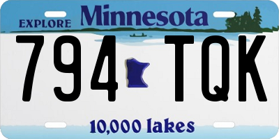 MN license plate 794TQK