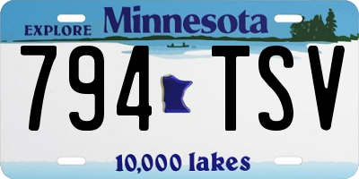 MN license plate 794TSV