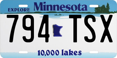 MN license plate 794TSX