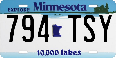 MN license plate 794TSY