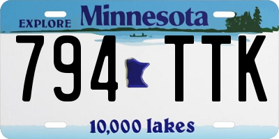 MN license plate 794TTK