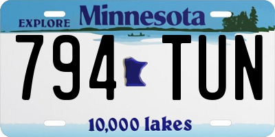 MN license plate 794TUN