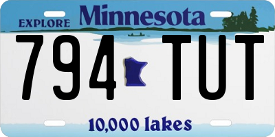 MN license plate 794TUT