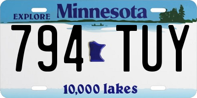 MN license plate 794TUY