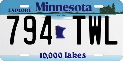 MN license plate 794TWL