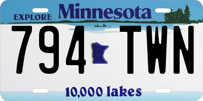 MN license plate 794TWN