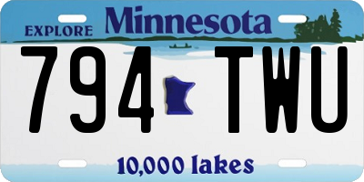 MN license plate 794TWU