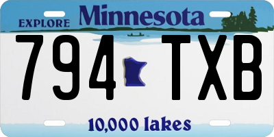 MN license plate 794TXB