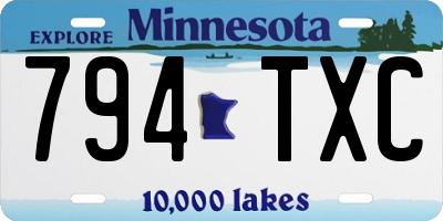 MN license plate 794TXC