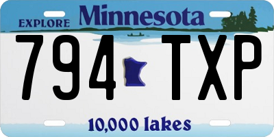 MN license plate 794TXP