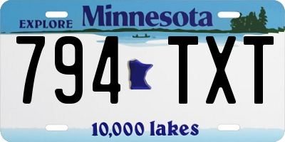 MN license plate 794TXT