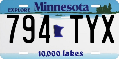MN license plate 794TYX