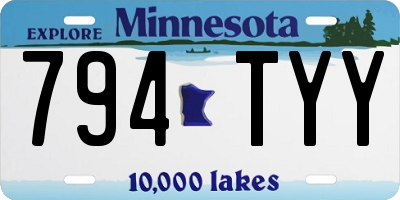 MN license plate 794TYY