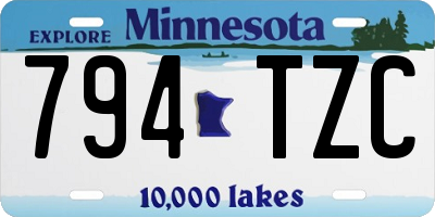 MN license plate 794TZC