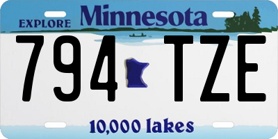 MN license plate 794TZE