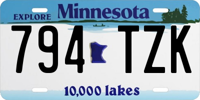 MN license plate 794TZK