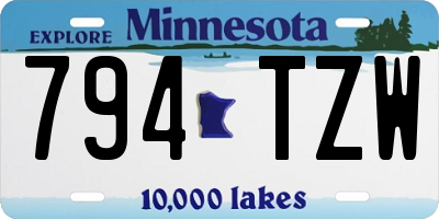MN license plate 794TZW