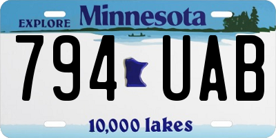 MN license plate 794UAB