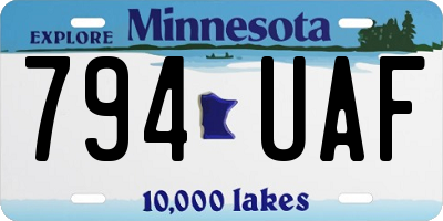 MN license plate 794UAF