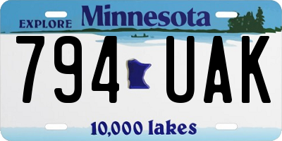 MN license plate 794UAK