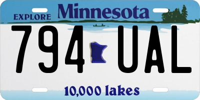 MN license plate 794UAL