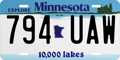 MN license plate 794UAW