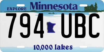MN license plate 794UBC