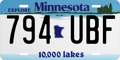 MN license plate 794UBF