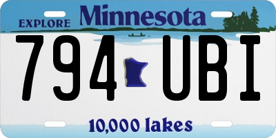 MN license plate 794UBI