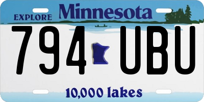 MN license plate 794UBU