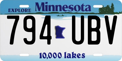 MN license plate 794UBV
