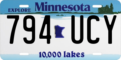 MN license plate 794UCY