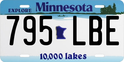 MN license plate 795LBE