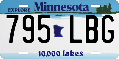 MN license plate 795LBG