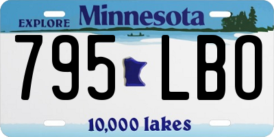 MN license plate 795LBO