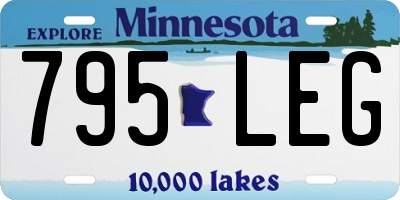 MN license plate 795LEG