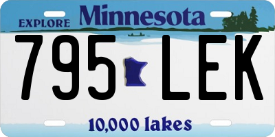 MN license plate 795LEK