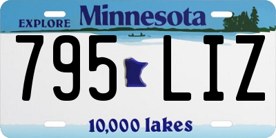 MN license plate 795LIZ