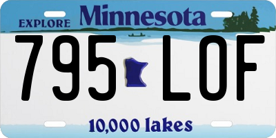 MN license plate 795LOF