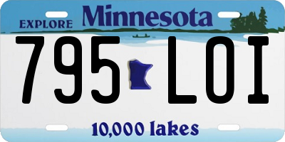 MN license plate 795LOI