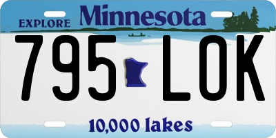 MN license plate 795LOK
