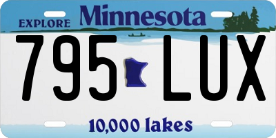 MN license plate 795LUX