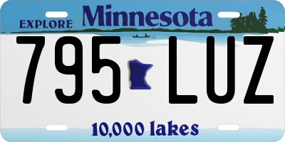 MN license plate 795LUZ