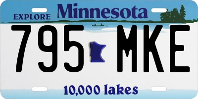 MN license plate 795MKE