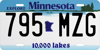 MN license plate 795MZG