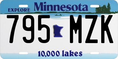 MN license plate 795MZK